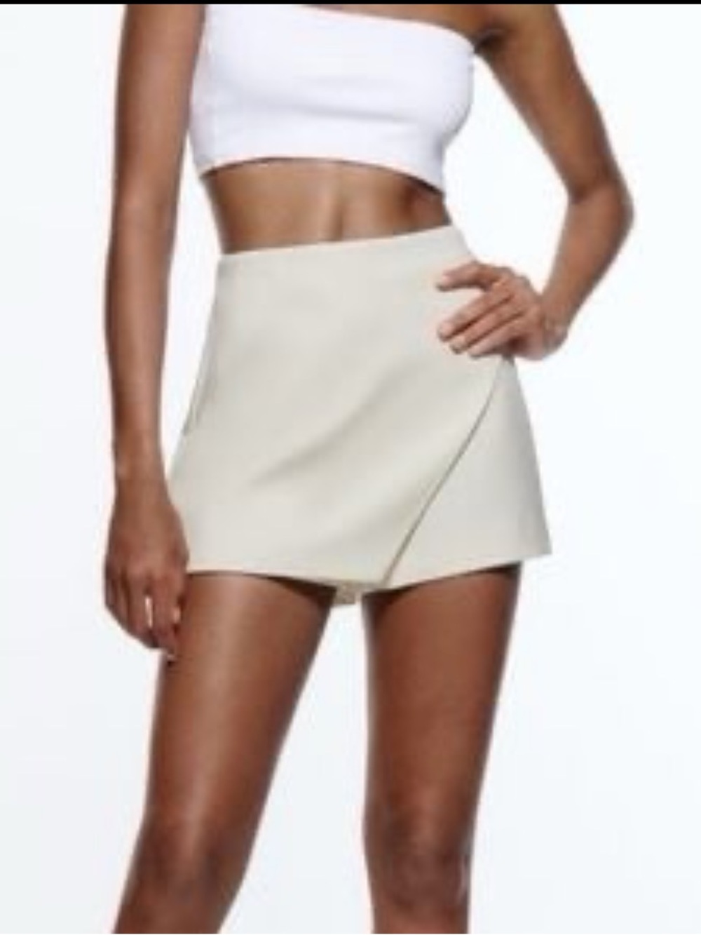 Zara Wrap-Front Skort in Cream